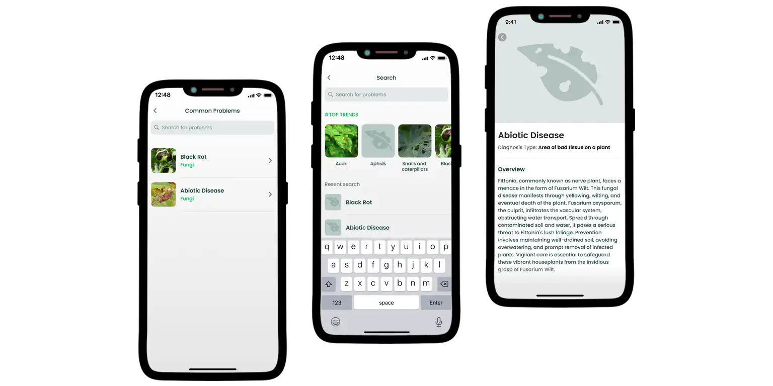 A screen from the AI Plant Finder app.